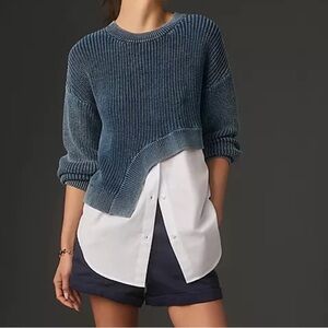 Pilcro Asymmetrical Twofer Sweater